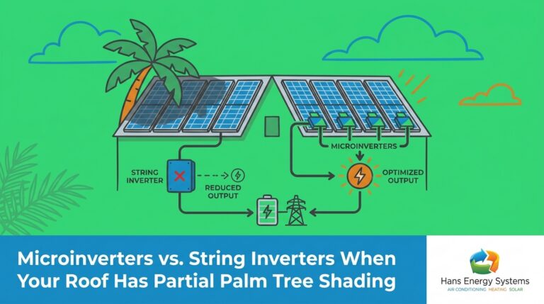 Microinverters vs. String Inverters When Your Roof Has Partial Palm Tree Shading — featured image
