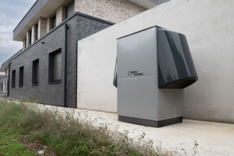 heat pump system installed in a modern home