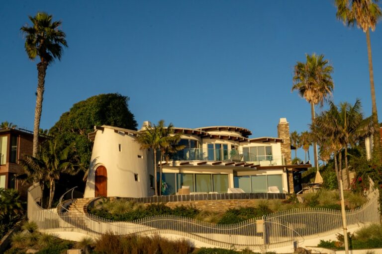 Modern energy-efficient home in San Diego with solar panels and HVAC system