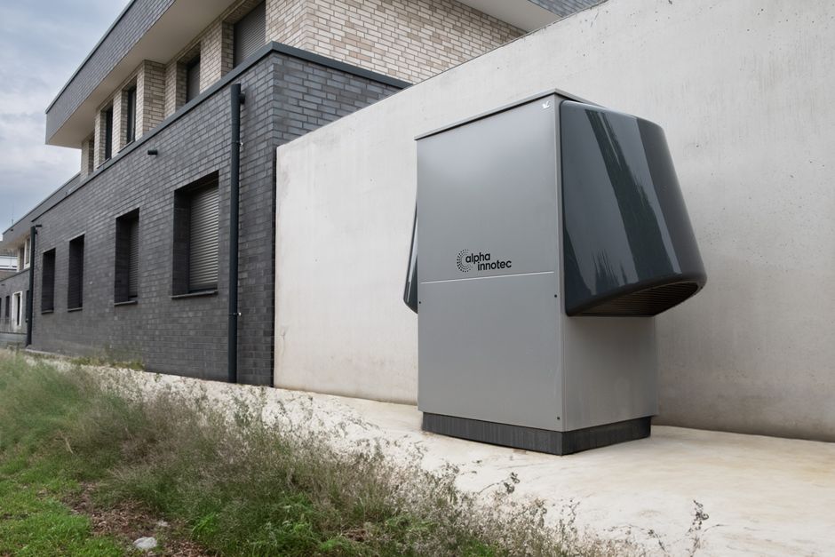 heat pump system installed in a modern home